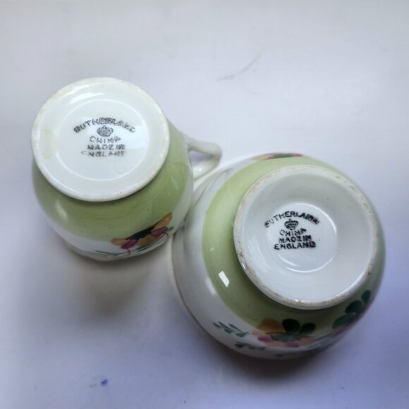 Sutherland Sugar Bowl and Creamer Set Floral Made in England Vintage - Picture 10 of 11